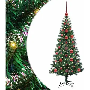 vidaXL Sapin de Noël artificiel pré-éclairé Vert 120cm PVC et métal pas cher
