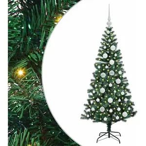 vidaXL Sapin de Noël artificiel pré-éclairé Vert 120cm PVC et métal pas cher
