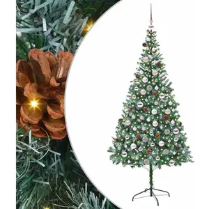 vidaXL Sapin de Noël artificiel avec 300 LED Vert 210 cm PVC et Acier pas cher