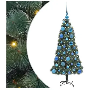 vidaXL Arbre de Noël artificiel pré-éclairé avec ensemble de boules pas cher