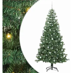 vidaXL Sapin de Noël avec 300 LED avec support Vert 240 cm PVC pas cher