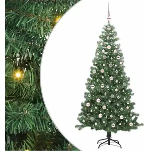 vidaXL Sapin de Noël avec 300 LED avec support Vert 240 cm PVC pas cher