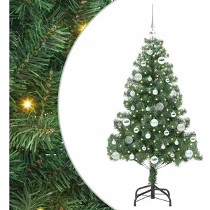 vidaXL Sapin de Noël avec 150 LED avec support Vert 150 cm PVC pas cher