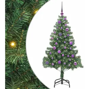 vidaXL Sapin de Noël avec 150 LED avec support Vert 150 cm PVC pas cher