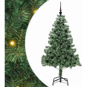 vidaXL Sapin de Noël avec 150 LED avec support Vert 150 cm PVC pas cher