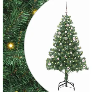 vidaXL Sapin de Noël avec 150 LED avec support Vert 150 cm PVC pas cher