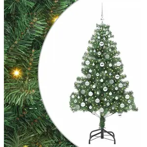 vidaXL Sapin de Noël avec 300 LED avec support Vert 180 cm PVC pas cher