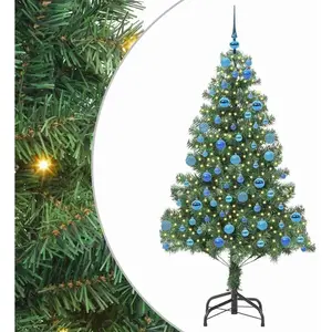 vidaXL Sapin de Noël avec 300 LED avec support Vert 180 cm PVC pas cher