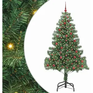 vidaXL Sapin de Noël avec 300 LED avec support Vert 210 cm PVC pas cher