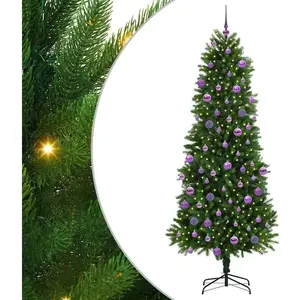 vidaXL Sapin de Noël avec 300 LED avec support Vert 240 cm PE pas cher