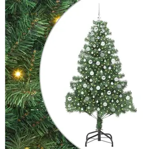 vidaXL Sapin de Noël avec 300 LED avec support Vert 210 cm PVC pas cher