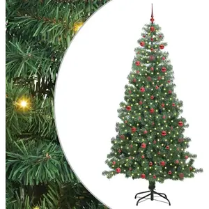 vidaXL Sapin de Noël avec 300 LED avec support Vert 240 cm PVC pas cher