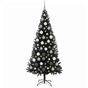 vidaXL Arbres de Noël Artificiels Noir 180 cm PVC pas cher