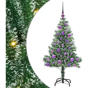 vidaXL Arbre de Noël artificiel floconné de neige avec lumière LED pas cher