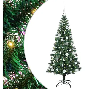 vidaXL Sapin de Noël artificiel pré-éclairé Vert 150cm PVC et métal pas cher