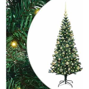 vidaXL Sapin de Noël artificiel pré-éclairé Vert 120cm PVC et métal pas cher