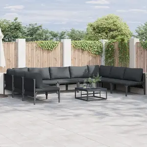 Comparateur de prix : vidaXL Ensemble de canapé de jardin 9 pcs Anthracite Acier
