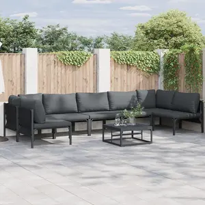vidaXL Ensemble de canapé de jardin 7 pcs Anthracite Acier pas cher
