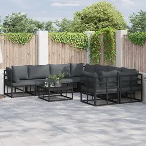 vidaXL Ensemble de canapé de jardin 8 pcs Noir 283 x 283 x 71 cm pas cher