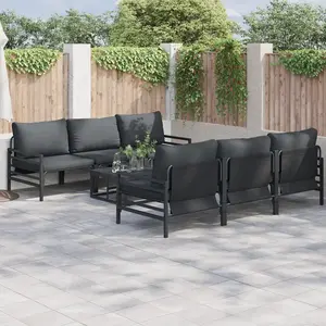 Comparateur de prix : vidaXL Ensemble de canapé de jardin avec coussin avec oreiller 7 pcs Anthracite