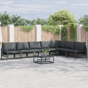 vidaXL Ensemble de canapé de jardin 7 pcs Anthracite Acier pas cher