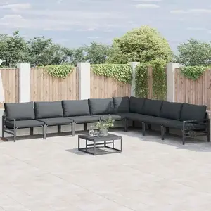 vidaXL Vidaxl Ensemble De Canapé De Jardin 8 Pcs Anthracite Acier pas cher