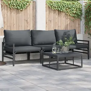 vidaXL Ensemble de canapé de jardin 4 pcs Anthracite Acier pas cher