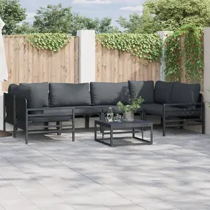 vidaXL Ensemble de canapé de jardin 7 pcs Anthracite Acier pas cher