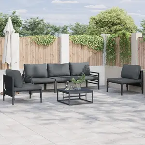 vidaXL Ensemble de canapé de jardin 5 pcs Anthracite Acier pas cher