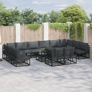 Comparateur de prix : vidaXL Ensemble de canapé de jardin 13 pcs Noir 70 x 70 x 32 cm