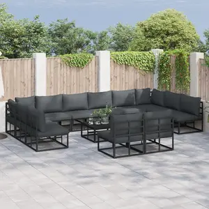 Comparateur de prix : vidaXL Ensemble de canapé de jardin 13 pcs Noir 70 x 70 x 32 cm