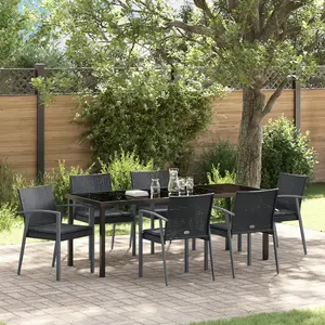vidaXL Vidaxl Ensemble De 4 Noir Poly Rattan 56.5x57x83 Cm Durable pas cher