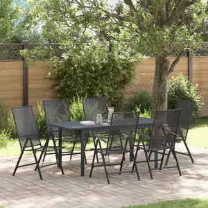 vidaXL Ensemble de salle à manger pour jardin 7 pcs Anthracite pas cher