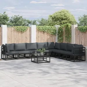 Comparateur de prix : vidaXL Ensemble de canapé de jardin 8 pcs Noir 353 x 283 x 71 cm