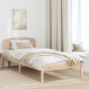 vidaXL Vidaxl Cadre De Lit 100x200 Cm Avec Tête De Lit En Bois Massif De Pin pas cher