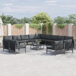 vidaXL Ensemble de canapé de jardin 14 pcs Anthracite Acier