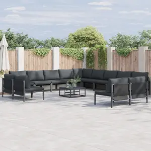 vidaXL Ensemble de canapé de jardin 14 pcs Anthracite Acier pas cher