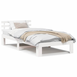 vidaXL Vidaxl Cadre De Lit En Bois De Pin Blanc Bois 80 X 200 Cm pas cher