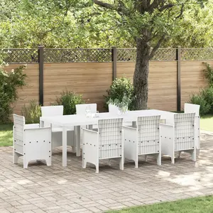 Comparateur de prix : vidaXL Table De Jardin Vidaxl Blanche 250x100x73 Cm En Poly Rattan