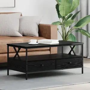 vidaXL Table basse Chêne noir 100 x 51 x 45 cm Bois d'ingénierie pas cher