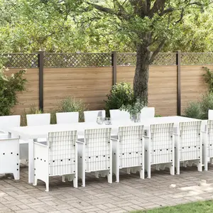 Ensemble De Salle à Manger Jardin Vidaxl 15 Pièces Blanc Poly Rattan pas cher