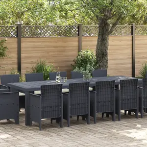 vidaXL Ensemble de salle à manger pour jardin 13 pcs Anthracite pas cher