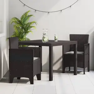 vidaXL Ensemble De Salle À Manger De Jardin Vidaxl 3 Pièces Marron pas cher