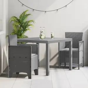 Comparateur de prix : vidaXL Vidaxl Ensemble Jardin 3 Pièces Avec Coussins Gris Clair En Poly Rotin