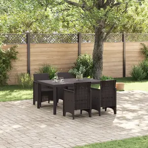Comparateur de prix : vidaXL Vidaxl Ensemble De Salle À Manger De Jardin De 5 Pièces En Poly Rattan Marron