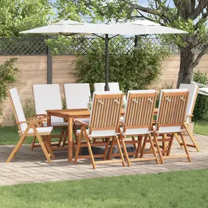 Comparateur de prix : vidaXL Chaise de jardin 8 pcs Marron et blanc 57 x 71,5 x 104 cm
