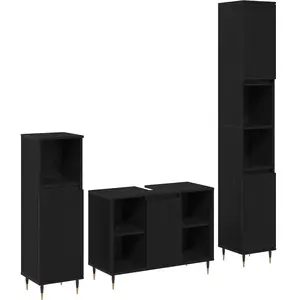 vidaXL Ensemble de mobilier de salle de bain 3 pcs Chêne noir pas cher