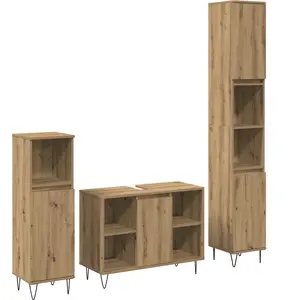 vidaXL Ensemble de mobilier de salle de bain 3 pcs Chêne artisanal pas cher
