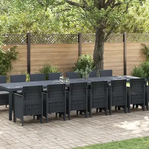 vidaXL Ensemble de salle à manger de jardin avec coussins 15 pcs pas cher