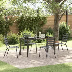 vidaXL Ensemble de salle à manger pour jardin 5 pcs Anthracite pas cher